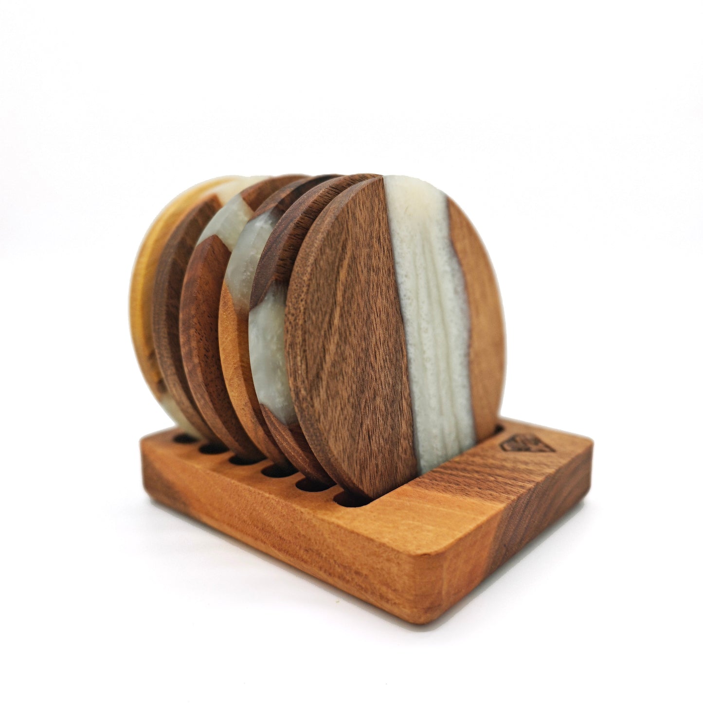 Coasters in Set of 6 - round white