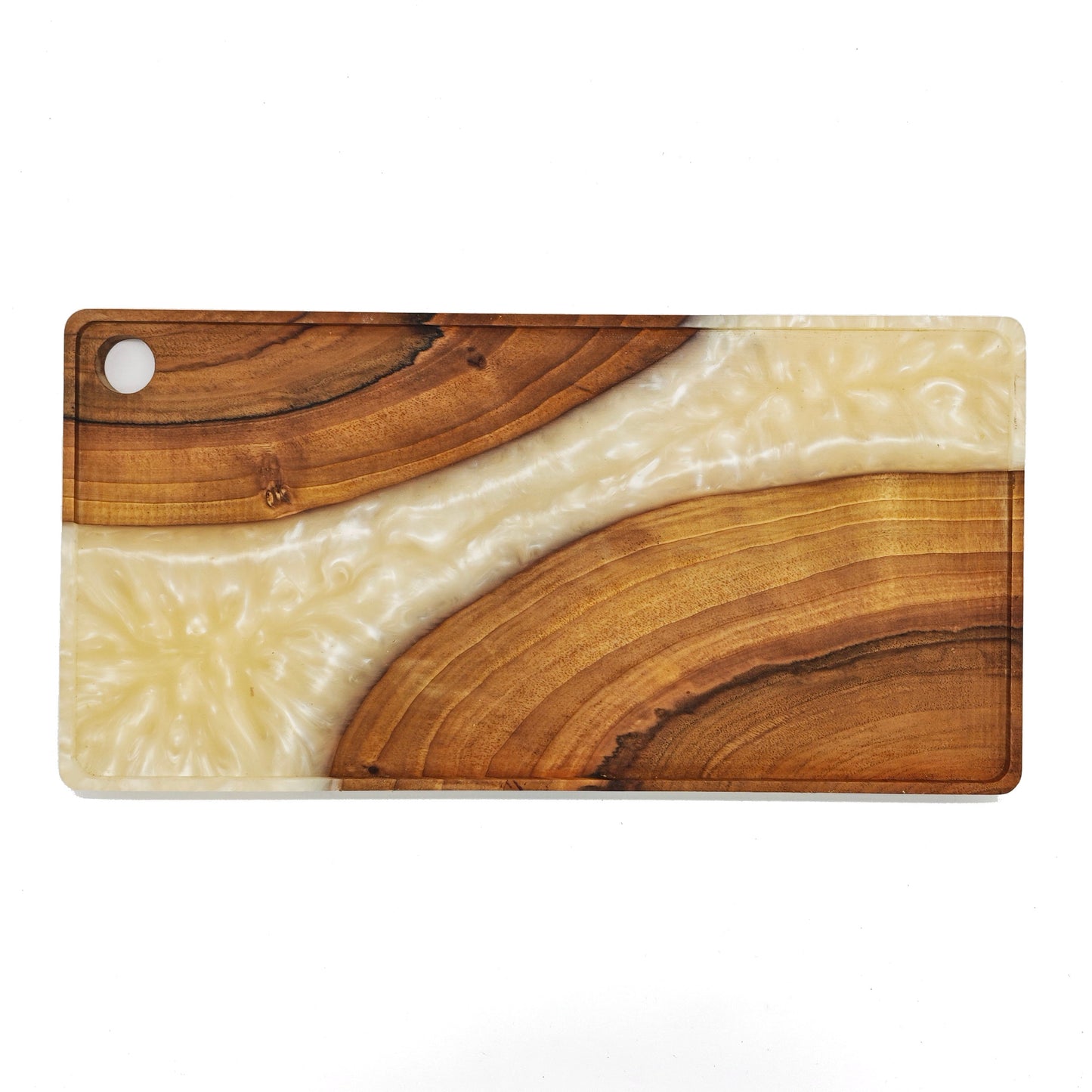 Stylish serving board in turquoise