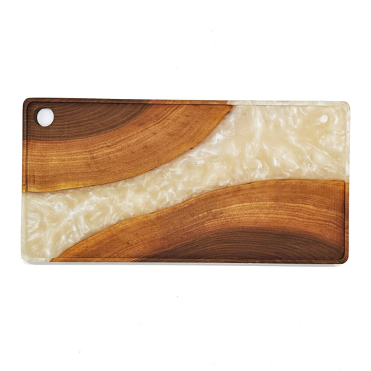 Stylish serving board in turquoise