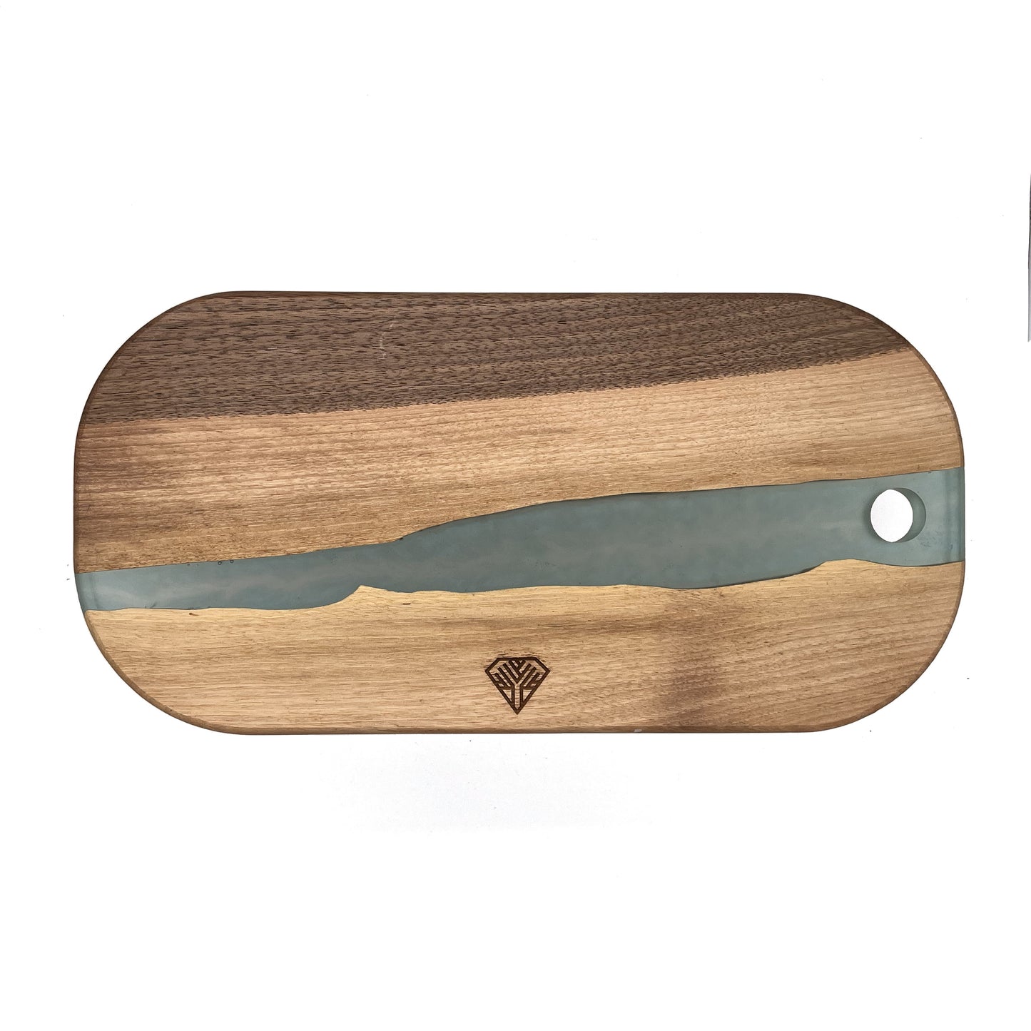 Stylish serving board in turquoise