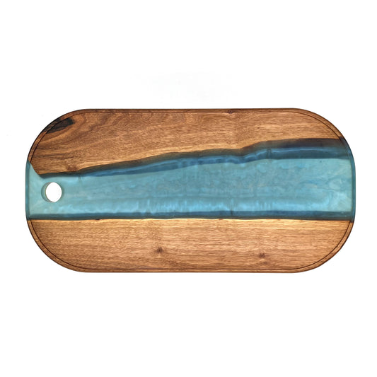 Stylish serving board in turquoise