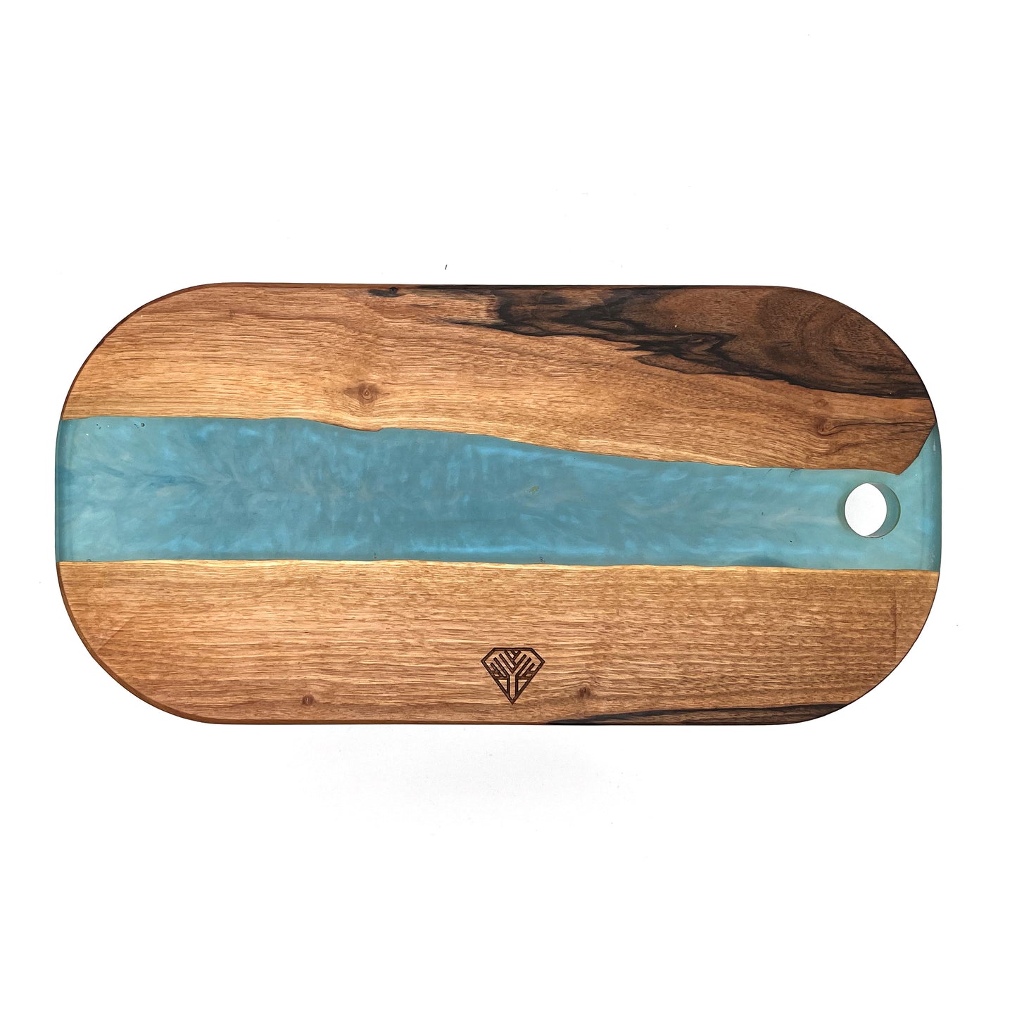 Stylish serving board in turquoise