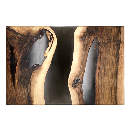 RIO NEGRO - Beistelltisch aus Massivholz mit Metallgestell & Magazinablage