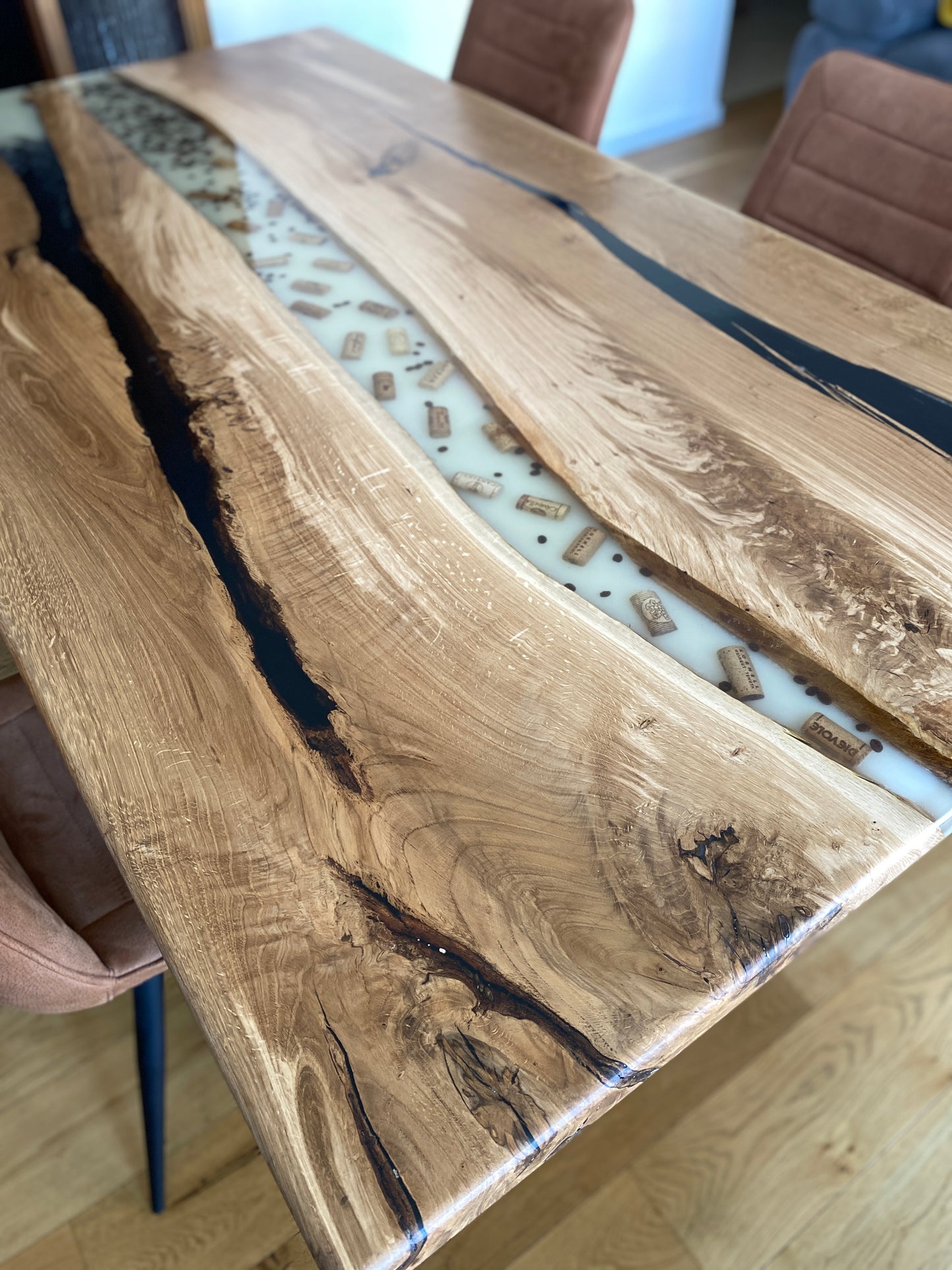 Stylish table made of Maple wood and epoxy resin - River table