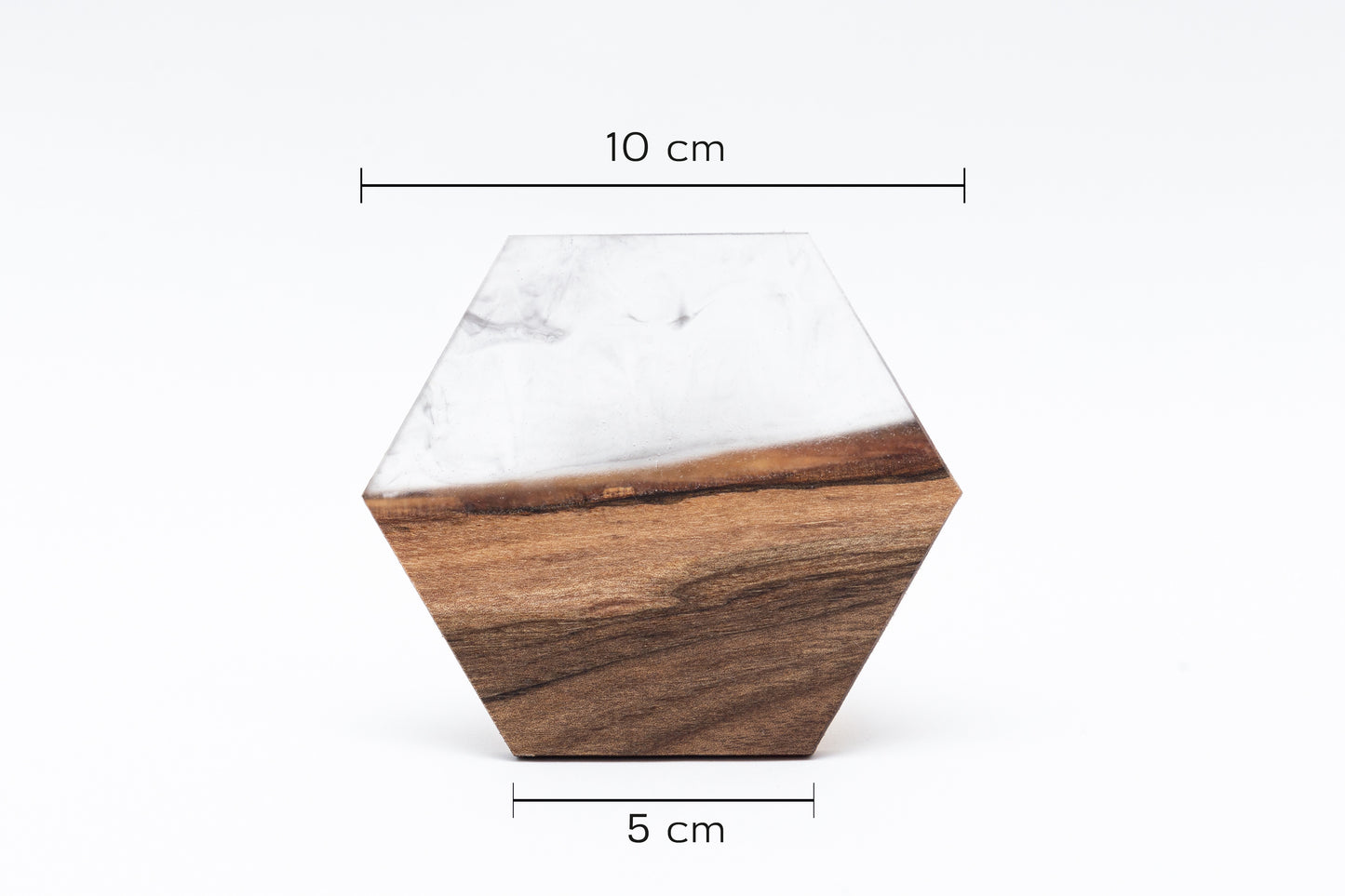 Untersetzer für Getränke – stilvolles Design aus Holz & Epoxidharz im 6er-Set – sechseckige Form