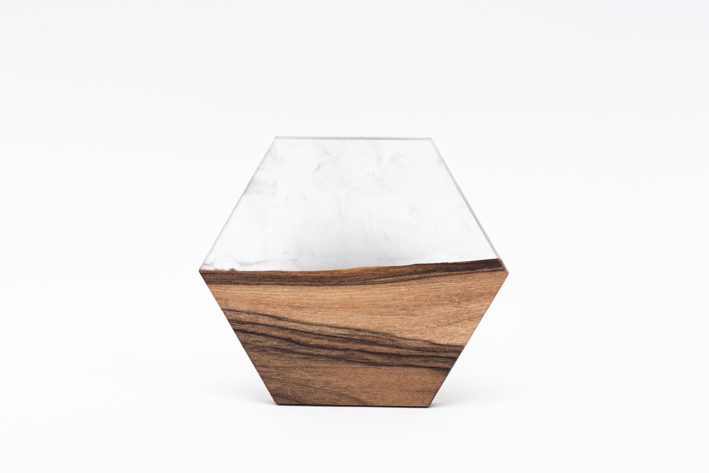 Untersetzer für Getränke – stilvolles Design aus Holz & Epoxidharz im 6er-Set – sechseckige Form
