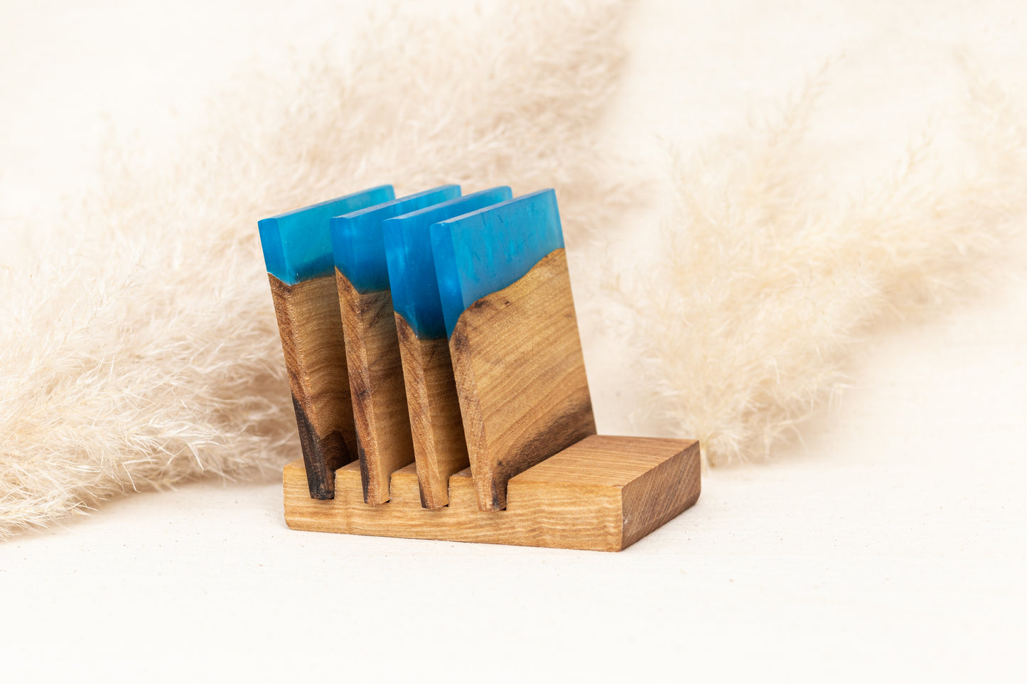 Coasters in Set of 4 - square turquoise