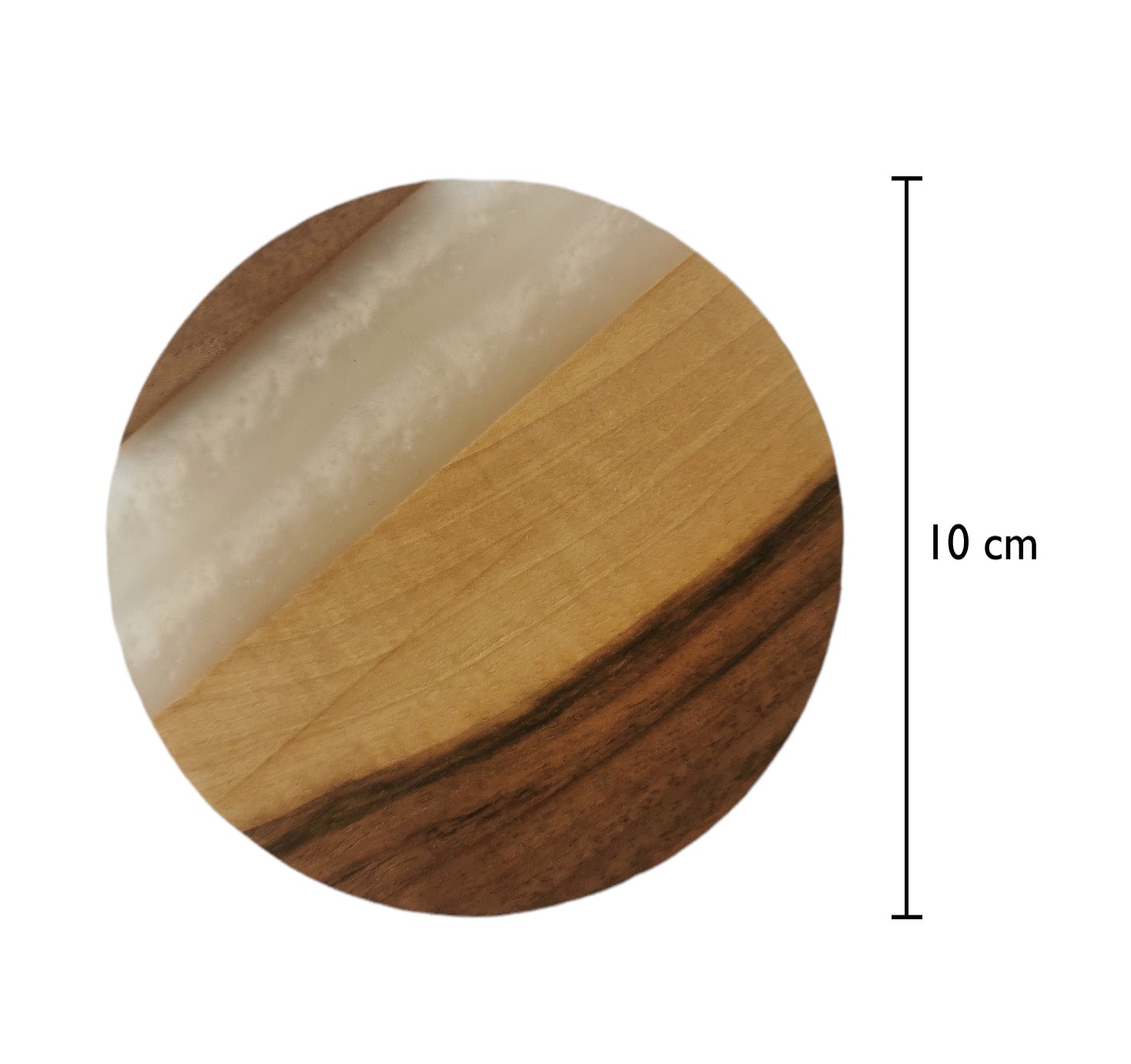 Untersetzer Rund Holz Weiß Epoxydharz